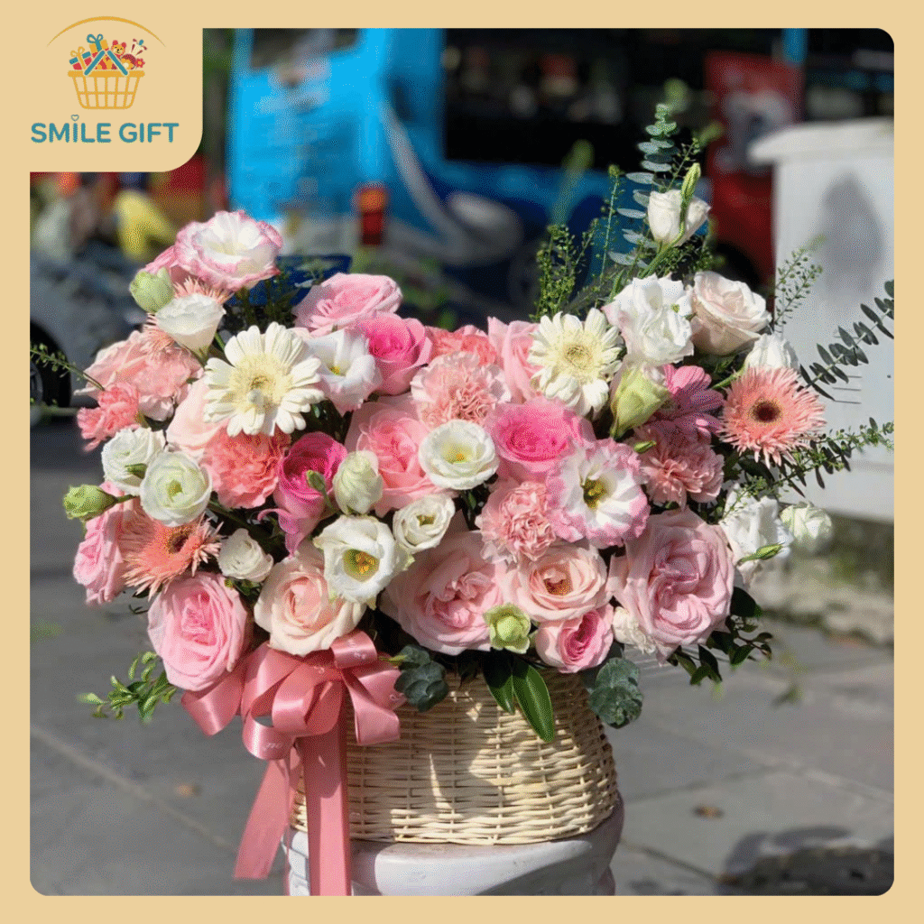 giỏ hoa tươi sang trọng