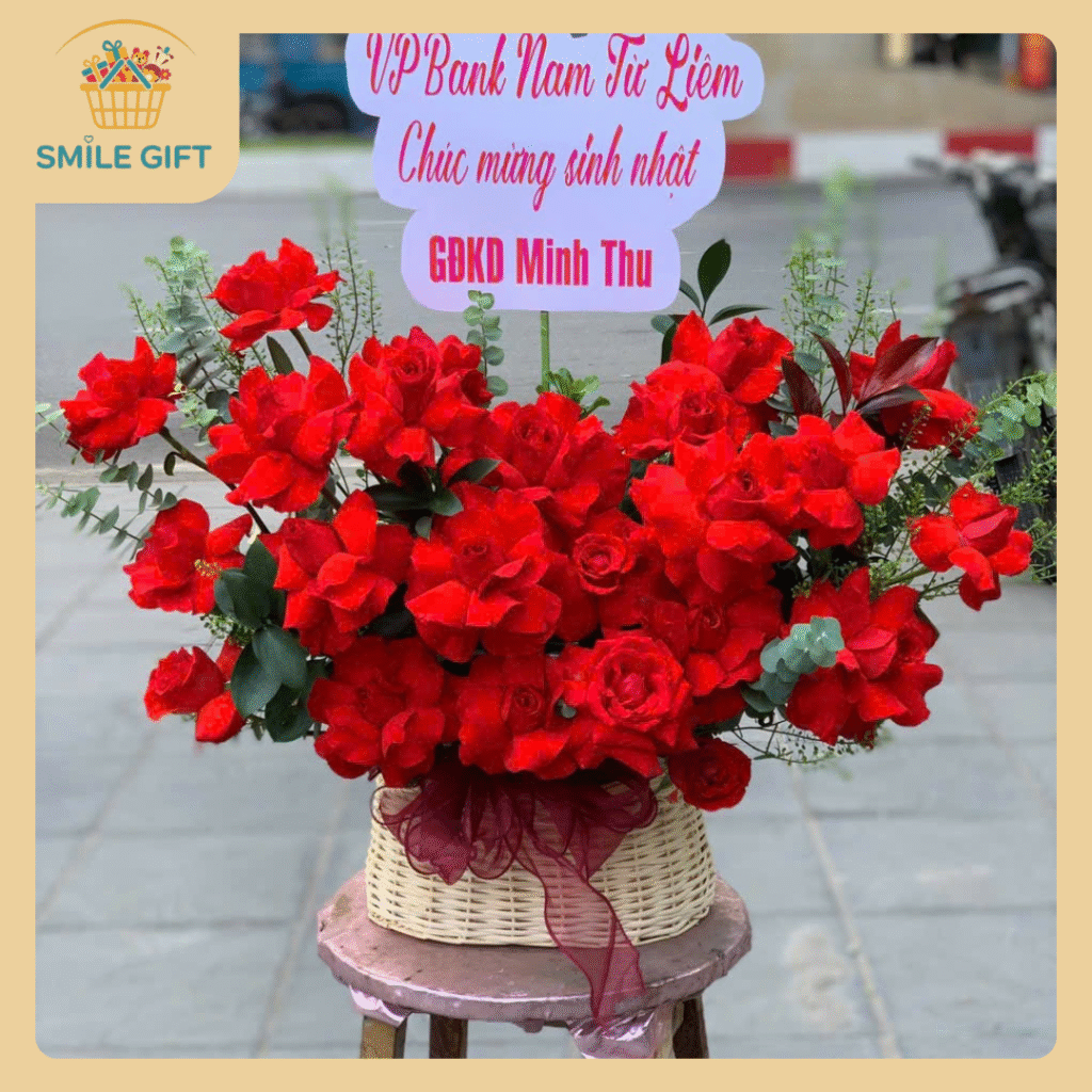 giỏ hoa tươi sang trọng